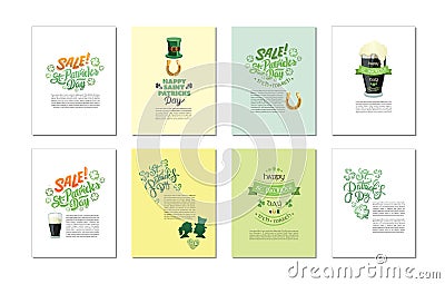 Vector templates related to St Patricks day celebration Vector Illustration