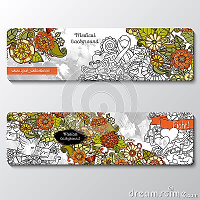 Vector templates set with science, medicine theme. Vector Illustration