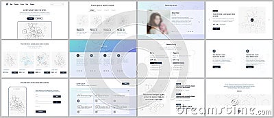 Vector templates for website design, minimal presentations, portfolio. UI, UX, GUI. Design of headers, dashboard, forms Vector Illustration