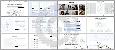 Vector templates for website design, minimal presentations, portfolio. UI, UX, GUI. Design of headers, dashboard, contact form etc Vector Illustration