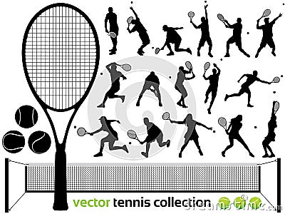 Vector tennis collection Vector Illustration