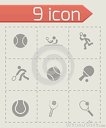 Vector tennis icon set Vector Illustration