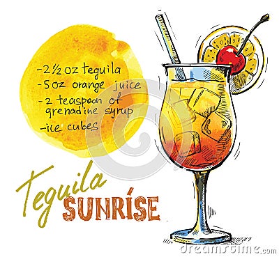 Vector tequila sunrise Vector Illustration