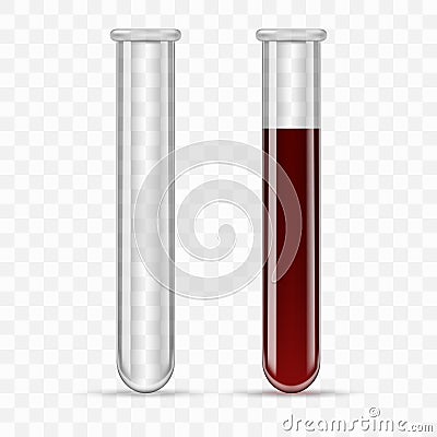 Vector test tubes filled with blood Vector Illustration