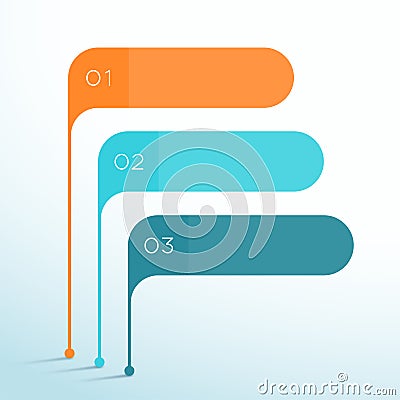 3 Step Vector Banner Shapes 3d Infographic Template Vector Illustration