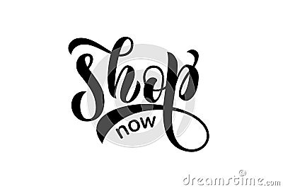 Vector text shop now for print Vector Illustration