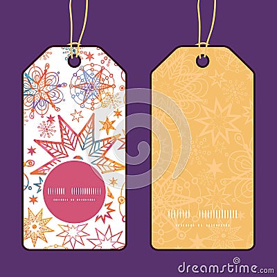 Vector textured christmas stars vertical round Vector Illustration