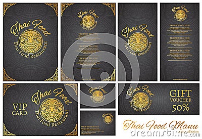 Vector thai food restaurant menu template.thai tradition Vector Illustration