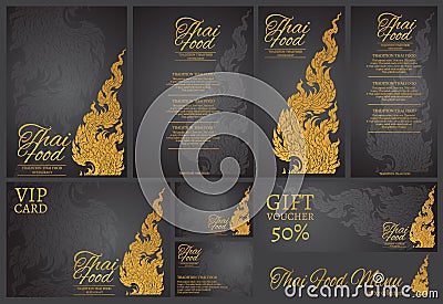 Vector thai food restaurant menu template Vector Illustration