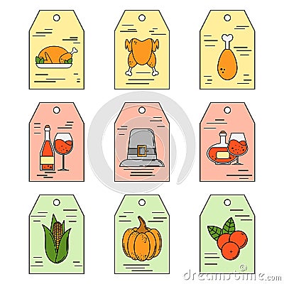 Vector thanksgiving labels. elements for design and web. Vector Illustration