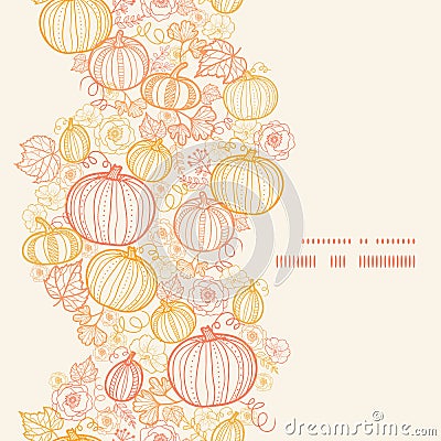 Vector thanksgiving line art pumkins vertical Vector Illustration