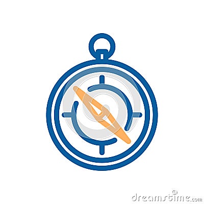 Vector thin line compass icon. Traveling and localization object vector Vector Illustration