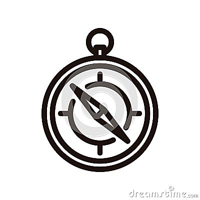 Vector thin line compass icon. Traveling and localization object vector illustration Vector Illustration