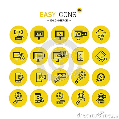 Easy icons 41c Internet earnings Vector Illustration