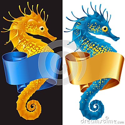 Vector Thorny Seahorse Vector Illustration