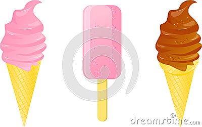 Vector three ice cream Vector Illustration