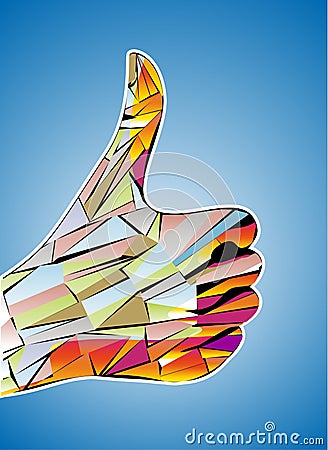 vector thumb up satisfaction guaranteed mosaic. Vector Illustration