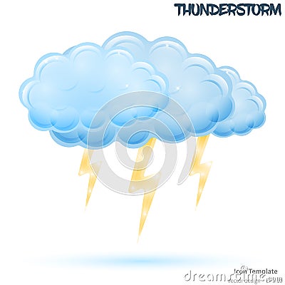 Vector Thunderstorm icon template Vector Illustration