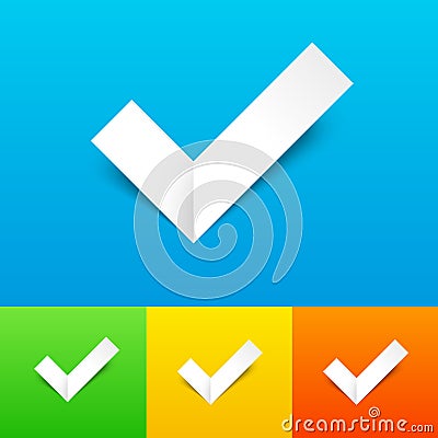 Vector Tick Confirmation Icon Set Vector Illustration