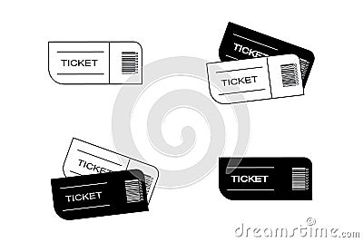 Vector ticket icons set Stock Photo