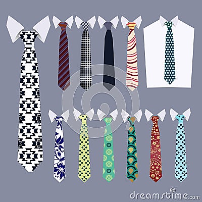 Vector Ties fashion neckties collection Vector Illustration