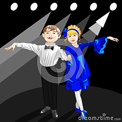 Vector Tiny dancers on the stage Vector Illustration