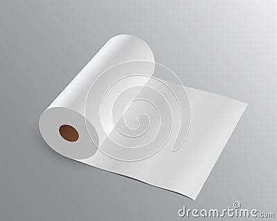 Vector Tissue paper roll long on gray background Vector Illustration