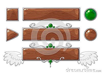 Vector title wood banners Vector Illustration