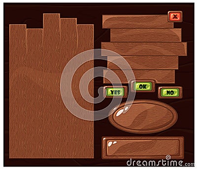 Vector title wood Vector Illustration