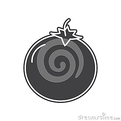 Vector Tomato icon. Element of Fruits and vegatables for mobile concept and web apps icon. Glyph, flat icon for website design and Stock Photo