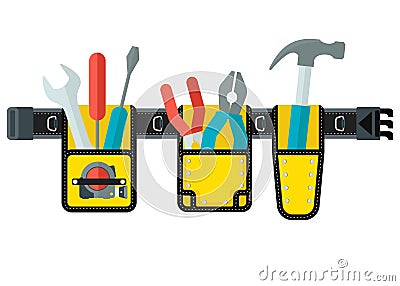 Vector tools belt yellow Vector Illustration