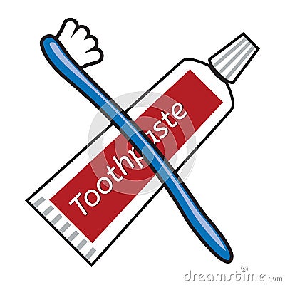 Vector toothbrush and toothpaste tube Vector Illustration