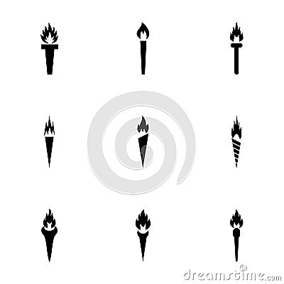 Vector torch icon set Vector Illustration