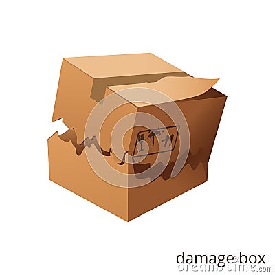 Vector torn and damage box, cargo, goods Stock Photo