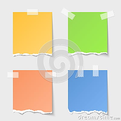 Vector torn paper notes Vector Illustration