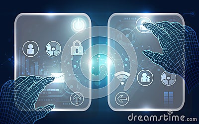 Vector, Touch the future,Interface technology, the future of user experience. abstract background Vector Illustration