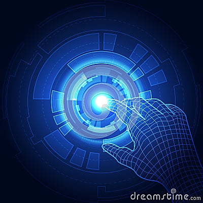 Vector, Touch the future,Interface technology, the future of user experience. abstract background Vector Illustration