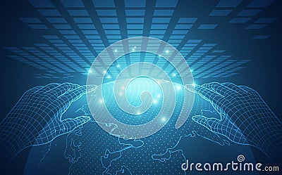 Vector, Touch the future,Interface technology, the future of user experience. abstract background Vector Illustration