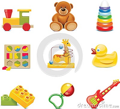 Vector toy icons. Baby toys Vector Illustration