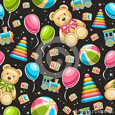 Vector Toys Seamless Pattern Vector Illustration