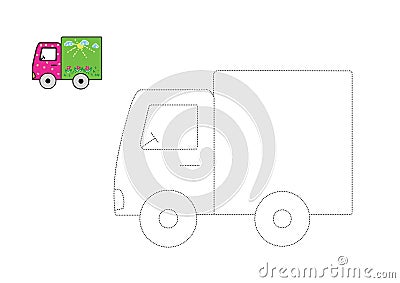 Vector trace game. Dot to dot educational game for kids Stock Photo