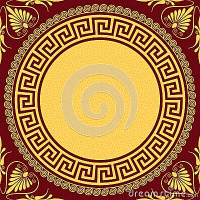 Vector Traditional vintage gold Greek ornament (Meander) Vector Illustration