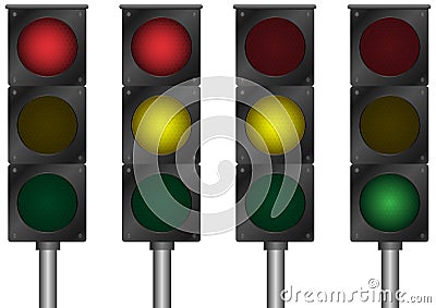 Vector Traffic Lights Vector Illustration