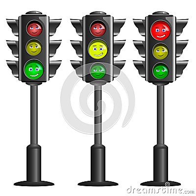 Vector traffic lights Vector Illustration