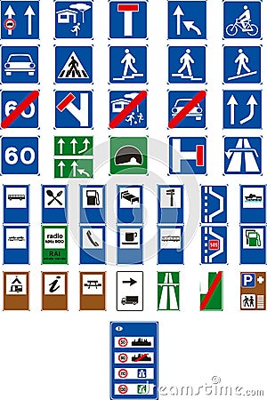 Vector traffic signs Vector Illustration