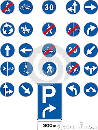 Vector traffic signs Vector Illustration