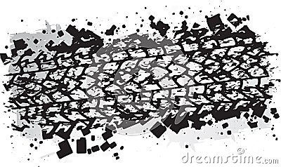 Vector trail design, trace of the tyre in grunge style Vector Illustration