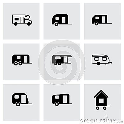 Vector trailer icon set Vector Illustration