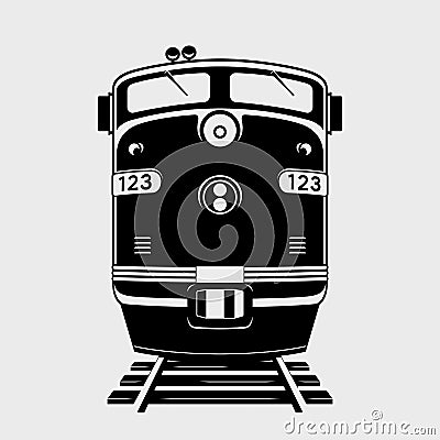 Vector train icon. Silhouette of locomotive Vector Illustration