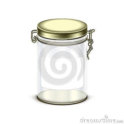 Vector transparent empty glass jar box packaging container Vector Illustration